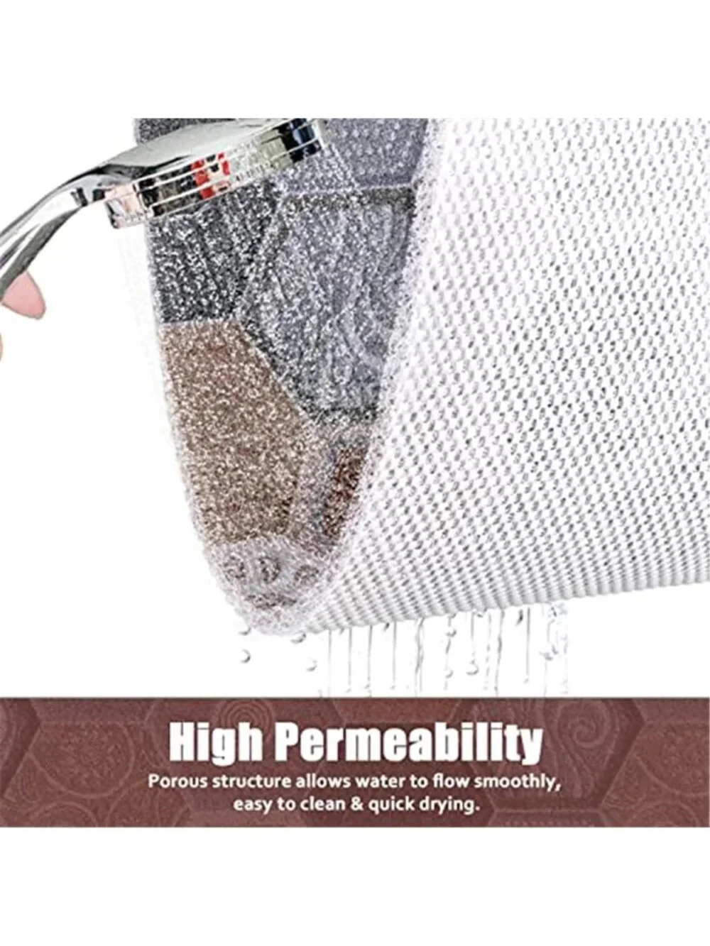 Non Slip Shower Mat 24x24 Square PVC Bath Mat Quick Dry Drainage Bathroom Floor
